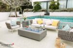 ELEMENTI PLUS METEORA 56-Inch Rectangular Concrete Fire Pit Table - OFG410SG - Image 5