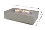 ELEMENTI PLUS METEORA 56-Inch Rectangular Concrete Fire Pit Table - OFG410SG - Image 8