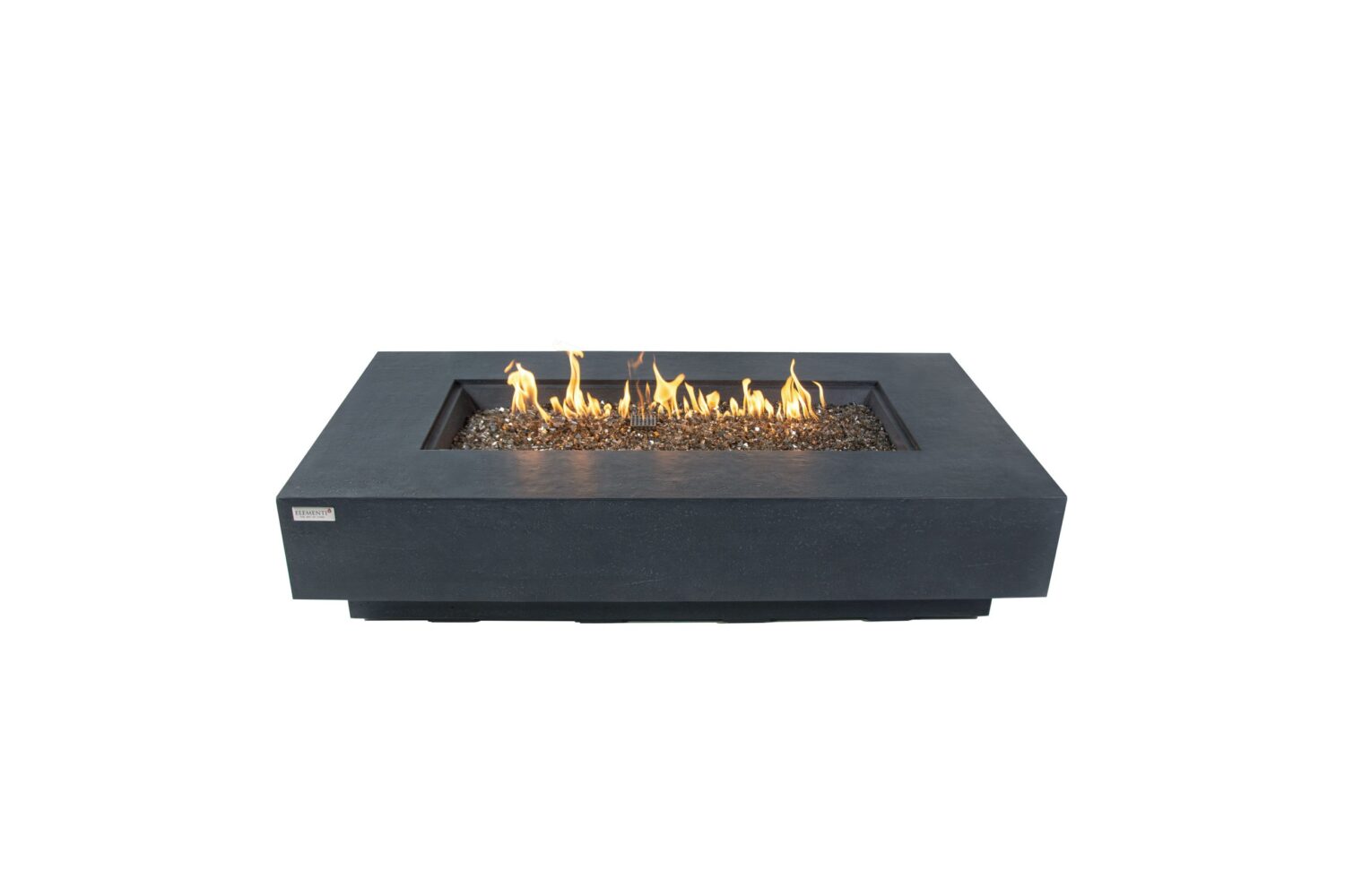 ELEMENTI PLUS POSITANO 60-Inch Rectangular Concrete Natural Gas Fire Pit Table (Black) – OFG415DG-NG