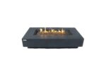 ELEMENTI PLUS POSITANO 60-Inch Rectangular Concrete Natural Gas Fire Pit Table (Black)