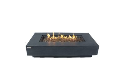 ELEMENTI PLUS POSITANO 60-Inch Rectangular Concrete Natural Gas Fire Pit Table (Black) – OFG415DG-NG