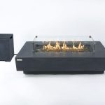 ELEMENTI PLUS POSITANO 60-Inch Rectangular Concrete Natural Gas Fire Pit Table (Black) LP