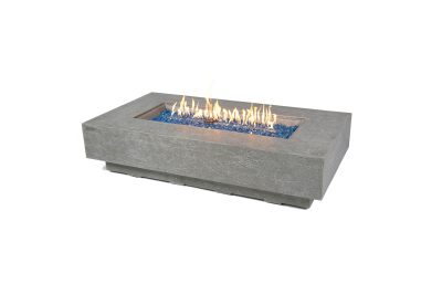 ELEMENTI PLUS RIVIERA 60-Inch Rectangular Concrete Propane Fire Pit Table – OFG415LG-LP