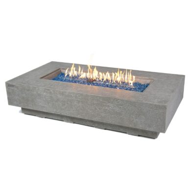ELEMENTI PLUS RIVIERA 60-Inch Rectangular Concrete Propane Fire Pit Table - OFG415LG-