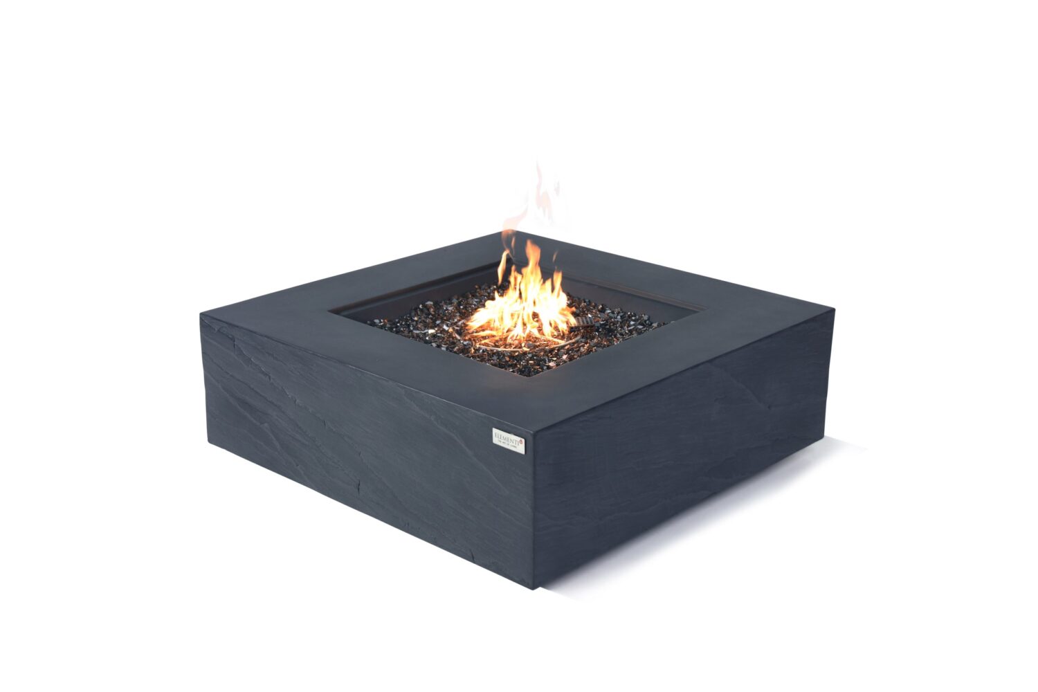 ELEMENTI PLUS RORAIMA 40-Inch Square Concrete Fire Pit Table (Slate Black) – OFG411SL