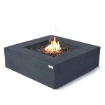 ELEMENTI PLUS RORAIM 40-Inch Square Concrete Fire Pit Table (Black) - OFG411SL