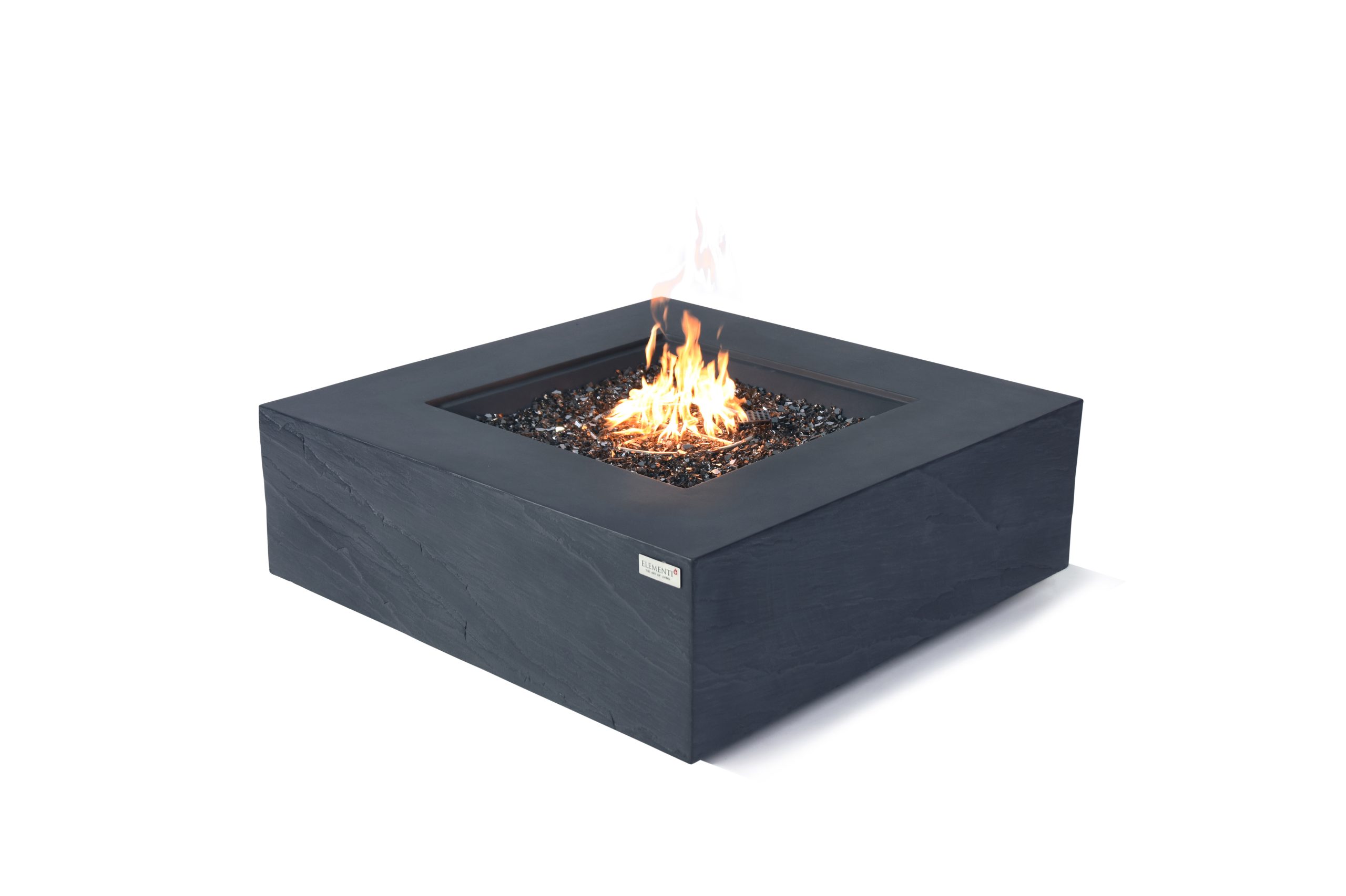 ELEMENTI PLUS RORAIM 40-Inch Square Concrete Fire Pit Table (Black) – OFG411SL