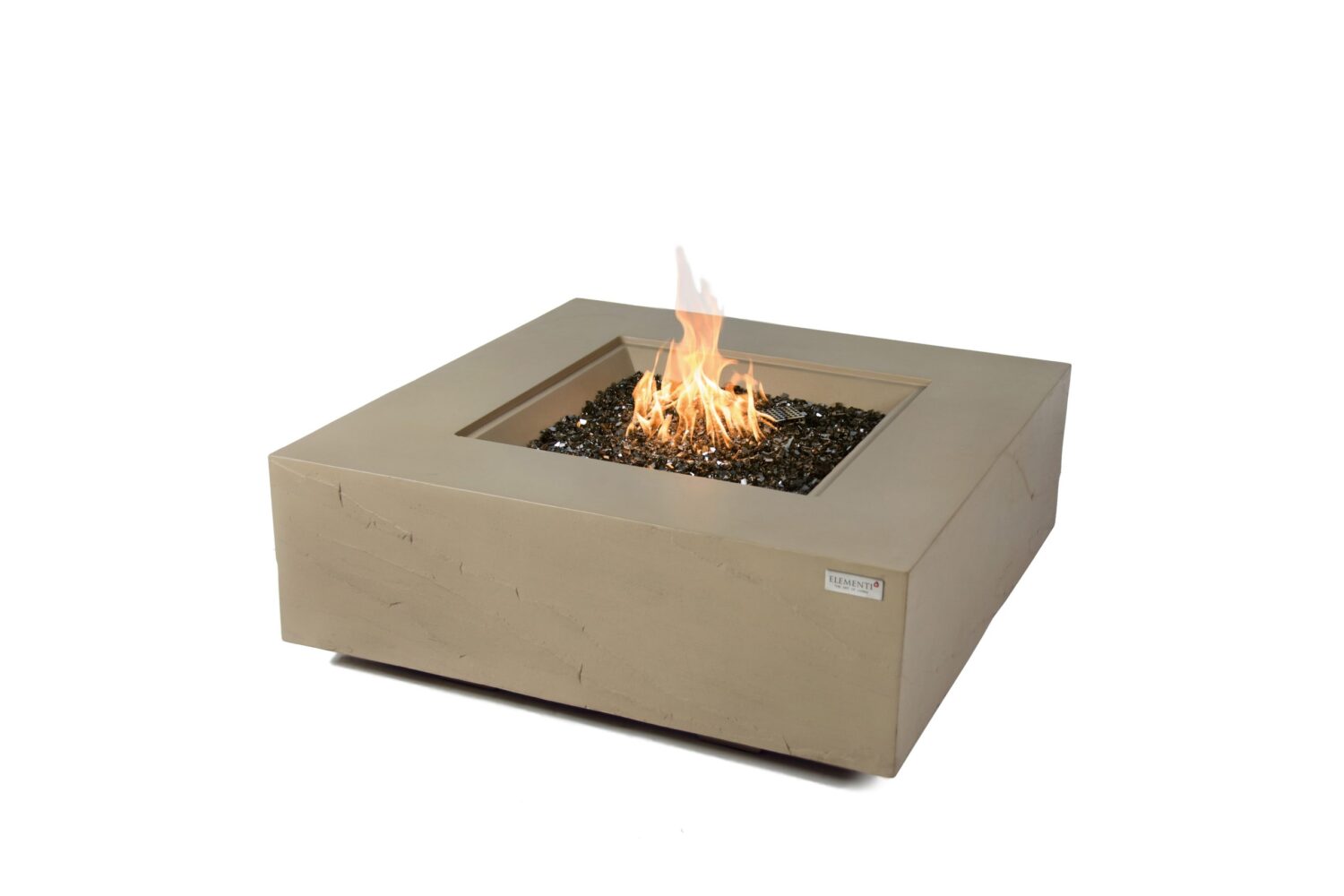 ELEMENTI PLUS ULURU 40-Inch Square Concrete Fire Pit Table (Beige) – OFG411SY