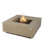 ELEMENTI PLUS ULURU 40-Inch Square Concrete Fire Pit Table (Beige) - OFG411SY