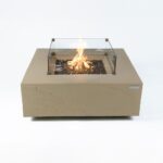 ELEMENTI PLUS ULURU 40-Inch Square Concrete Fire Pit Table (Beige) - OFG411SY - Image 3