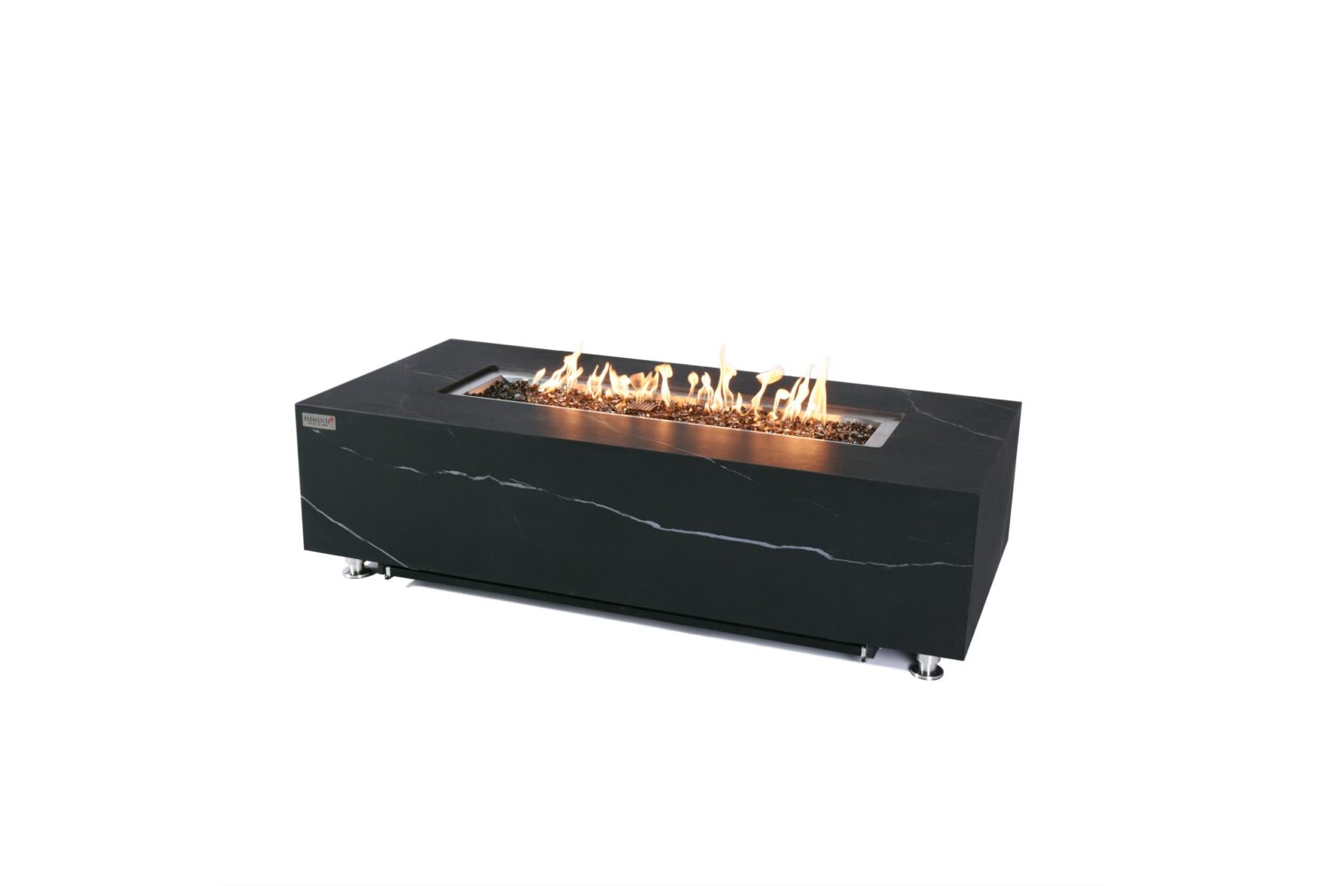 ELEMENTI PLUS VARNA 60-Inch Marble Porcelain Fire Table OFP121BB