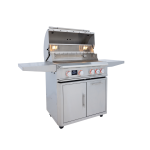 Blaze LTE PRO Freestanding 32-Inch 4-Burner Gas Grill_ - BLZ-4LTEPRO- + BLZ-4LTEPRO-CART-LTSC Side View Open