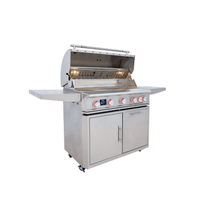 Blaze LTE PRO Freestanding 40-Inch 5-Burner Gas Grill__ - BLZ-5LTEPRO + BLZ-5LTEPRO-CART-LTSC Side open