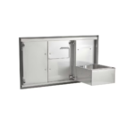 Coyote Outdoor Living C3-CDPOD 45 Inch Double Access Drawer & Roll Out Trash Bin Combo - Angle