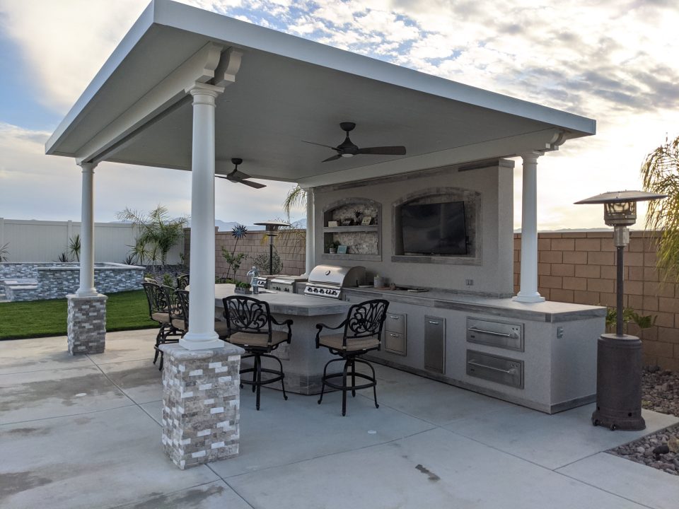 Outdoor Ktichen with Patio Cover in Riverside CA Best of Backyard