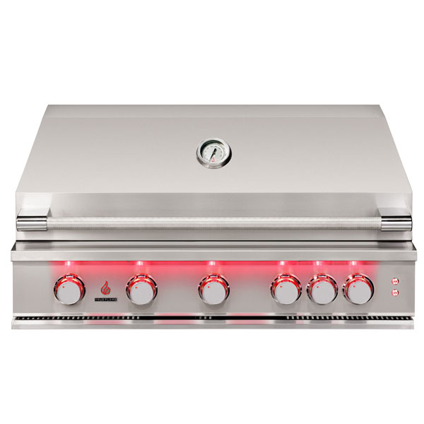 TrueFlame TF40 Built-In Gas Grill – Premium 5-Burner Stainless Steel Outdoor Grill with Rotisserie and LED Lighting