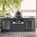 Lynx 18-Inch Built-In Ceramic Kamado Charcoal Grill Matte Gray Lifestyle