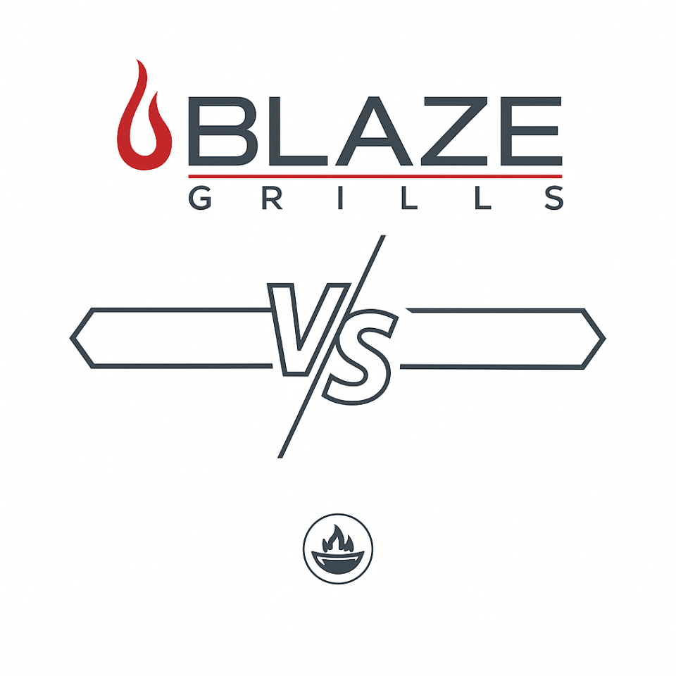 Blaze Grills vs Other Brands – A visual comparison of Blaze Grill value against premium competitors like Coyote, Lion, Delta Heat, and AOG.