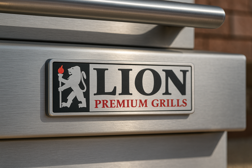 Lion Premium Grill,showcasing stainless steel craftsmanship and built-in grill design