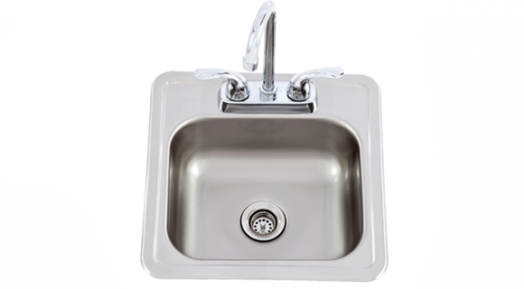Lion Premium Grills – 15 X 15 Outdoor Rated Stainless Steel Sink With Hot/Cold Faucet
