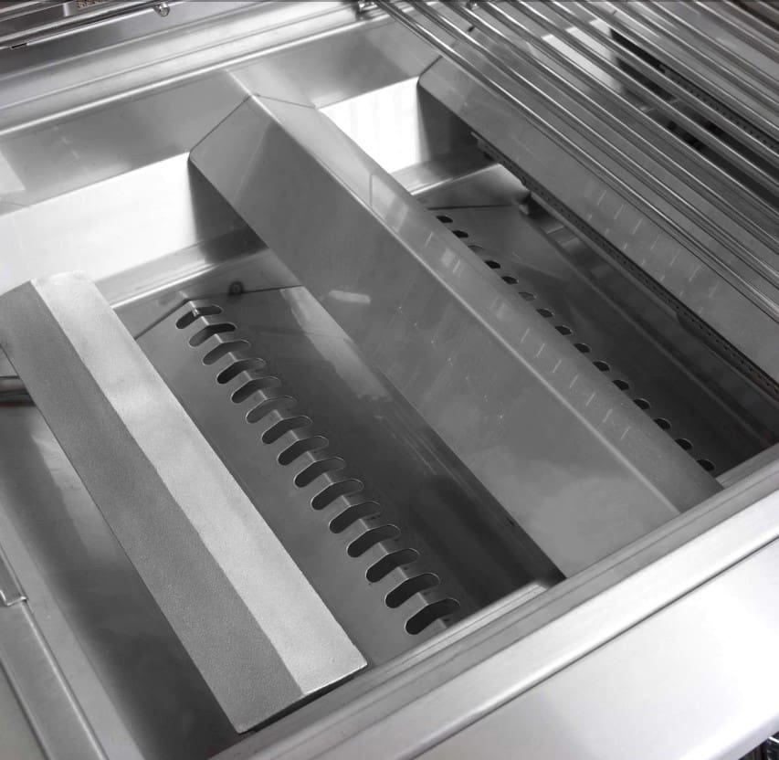 Lion Premium Grills stainless steel burner system.