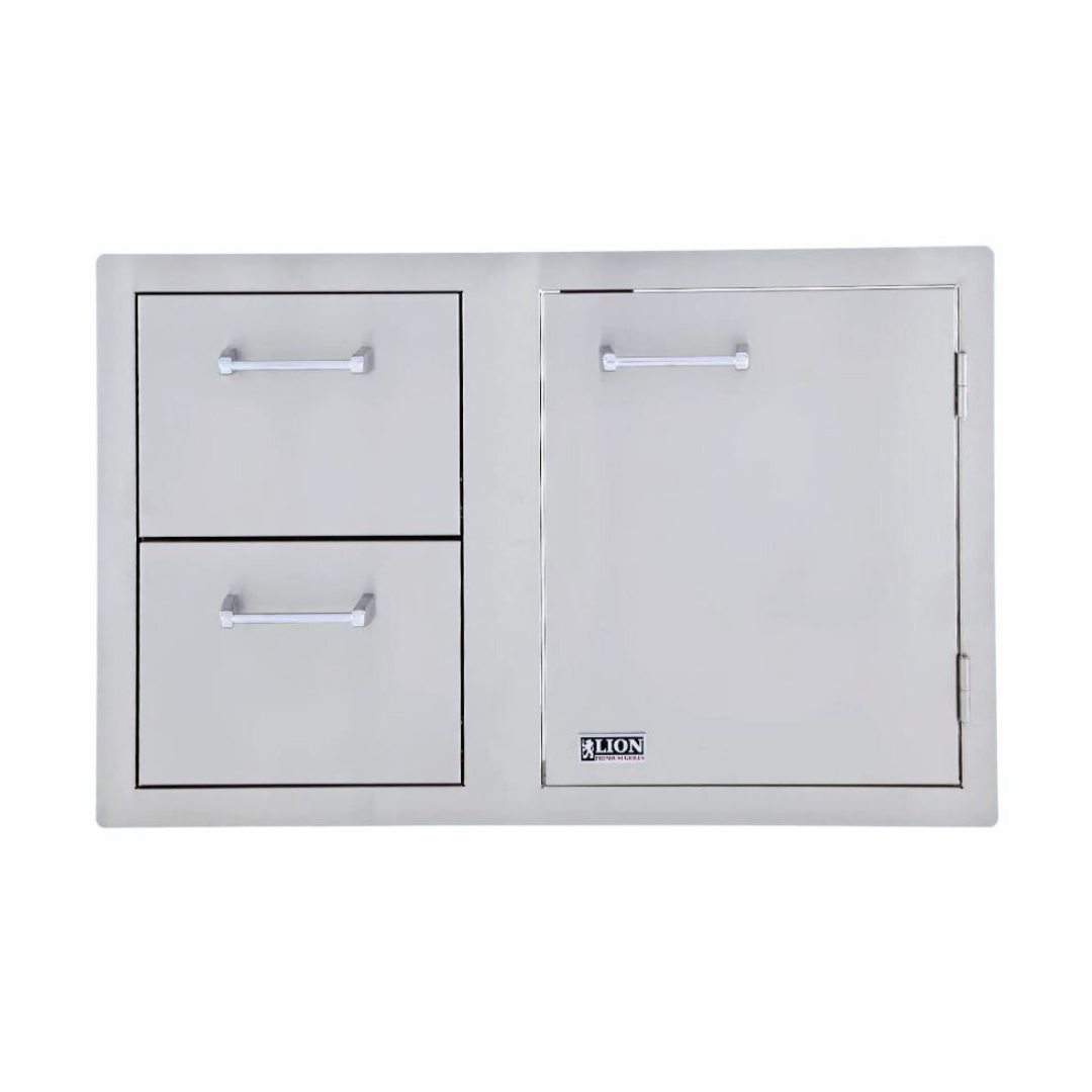 Lion Premium Grills – 33-Inch Access Door & Double Drawer Combo