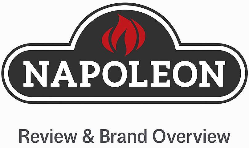Napoleon Grills logo with red flame icon, used for brand review and overview of Napoleon grills in 2025