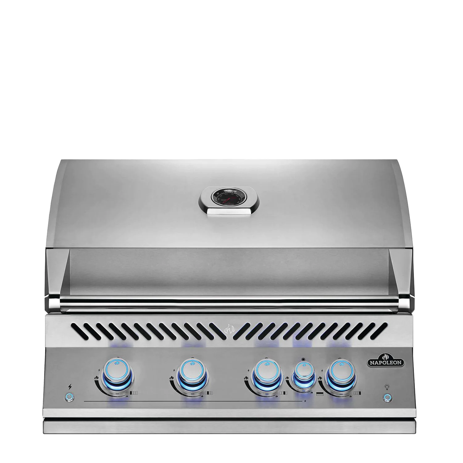Napoleon Built-In 700 Series 32 RB grill with four burners and NIGHT LIGHT™ knobs, stainless steel finish