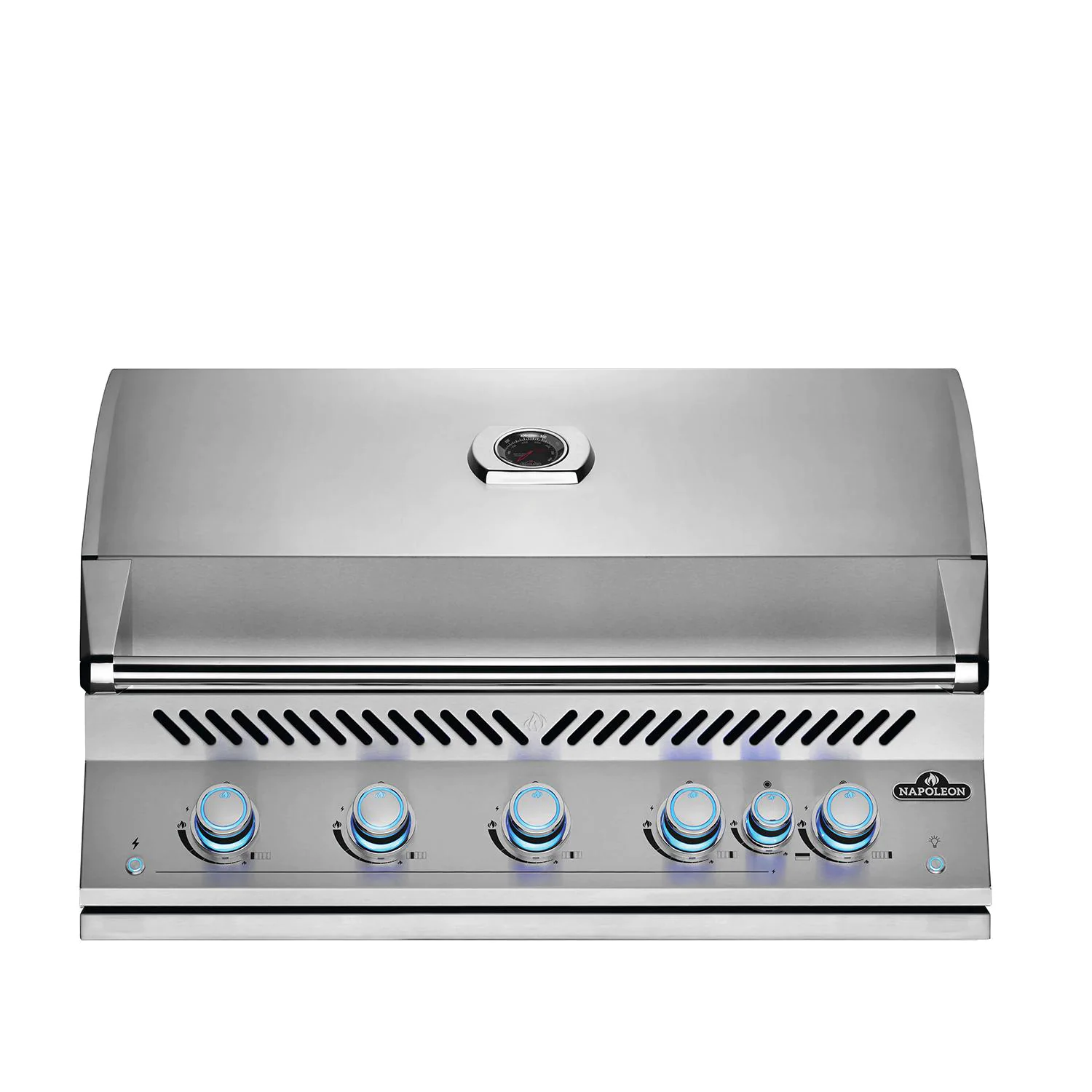 Napoleon 700 Series 38-Inch Built-In Gas Grill with five stainless burners and LED control knobs