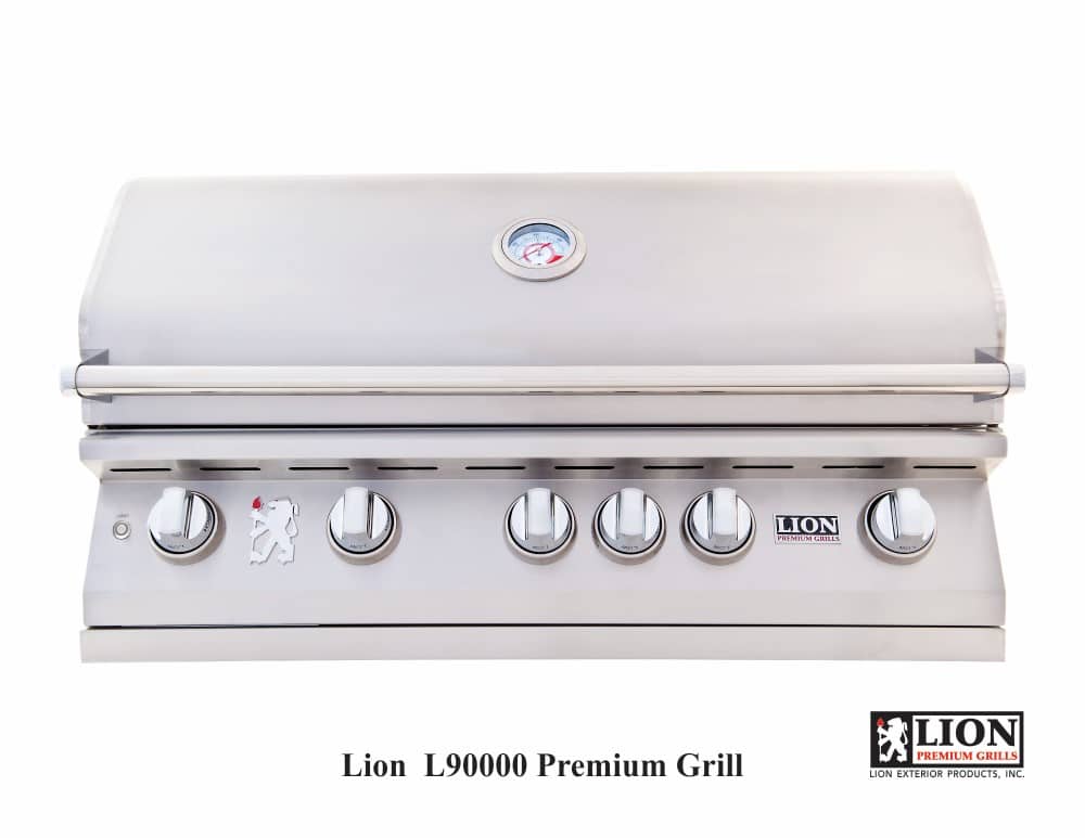 Lion L90000 Premium Built-In Gas Grill with 5 burners and stainless steel control panel – a top-tier option in the best built in gas grill category.