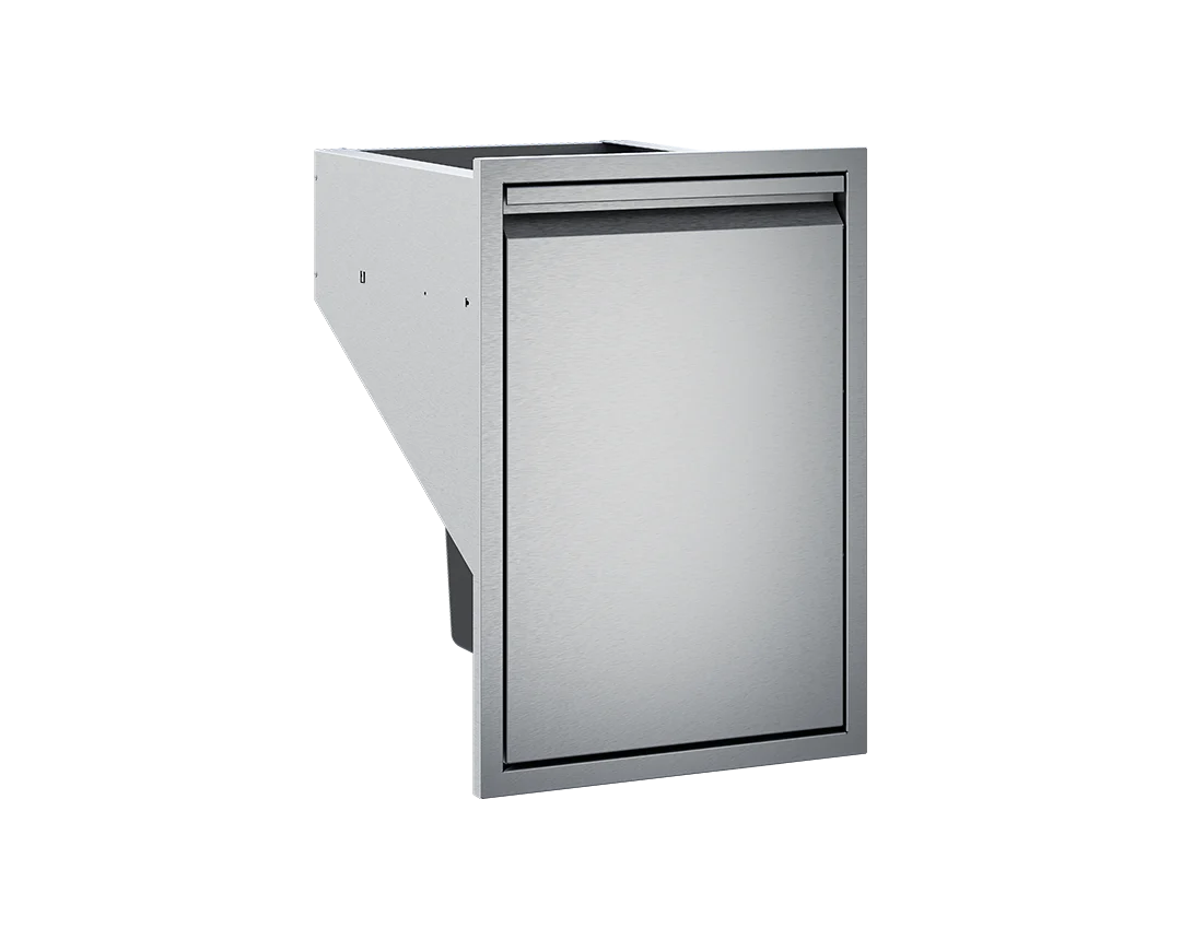 Twin Eagles 18-Inch Double Trash and Recycling Drawer – Closed View with Stainless Steel Frame