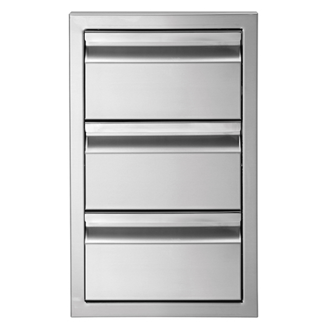 Twin Eagles 13-Inch Triple Storage Drawer featuring sleek 304 stainless steel construction.
