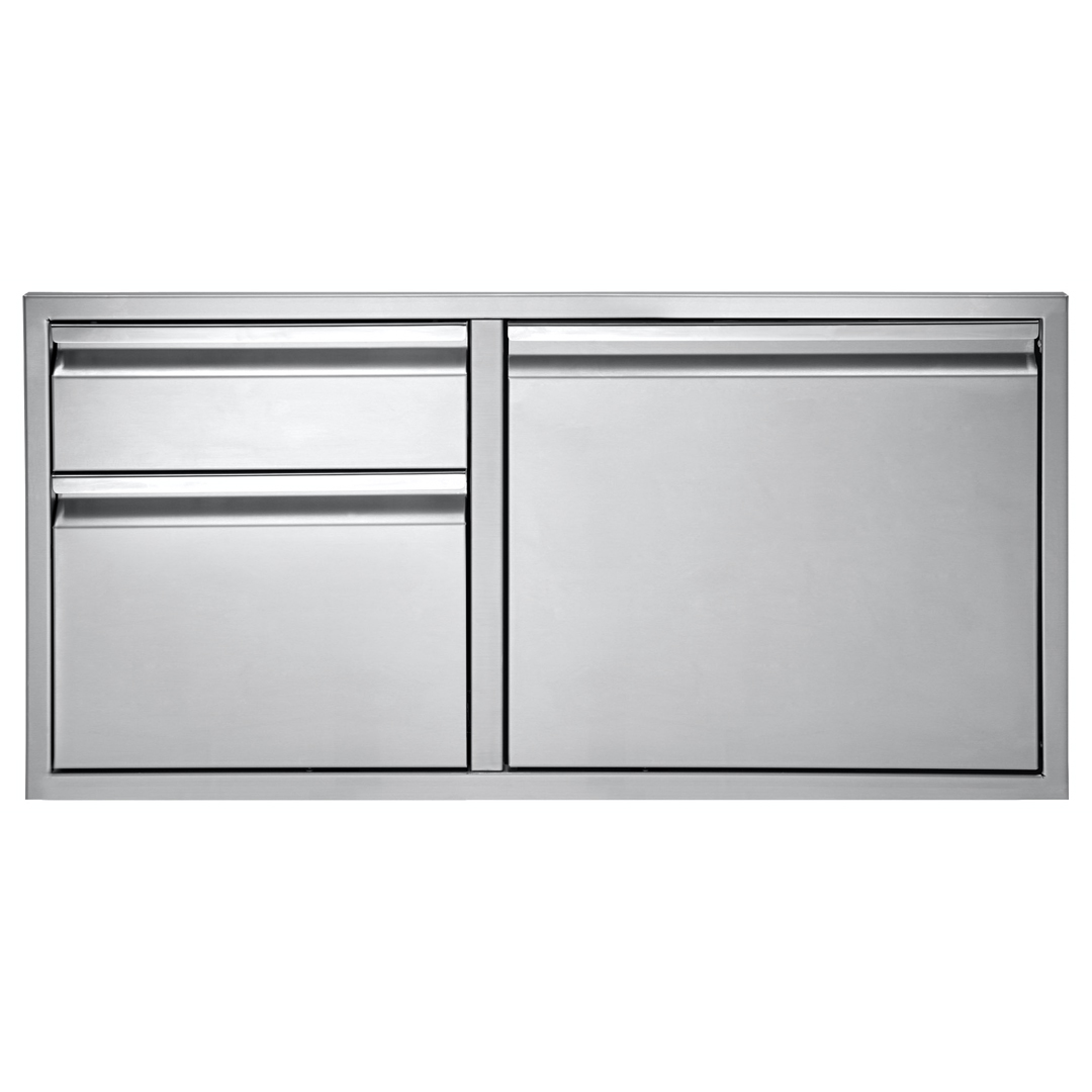 Twin Eagles 30-inch stainless steel access door with two integrated drawers.