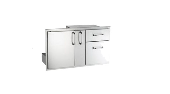 AOG 36-Inch Access Door with Platter Storage and Double Drawers – Combo Unit for Outdoor Kitchens