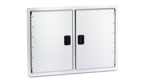 American Outdoor Grill 30-Inch Double Access Door with black slam latch handles and sleek single-wall stainless steel construction