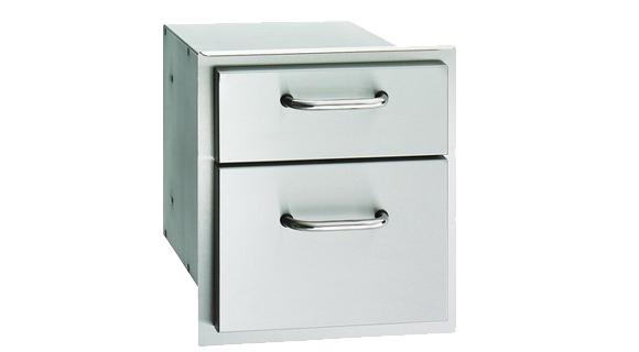 American Outdoor Grill 14-Inch Double Access Drawer – Compact Stainless Steel Storage Solution