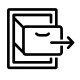 Black and white icon of a sliding drawer, representing smooth drawer access