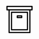 Black and white icon of a built-in cabinet, representing flush-mount outdoor kitchen design