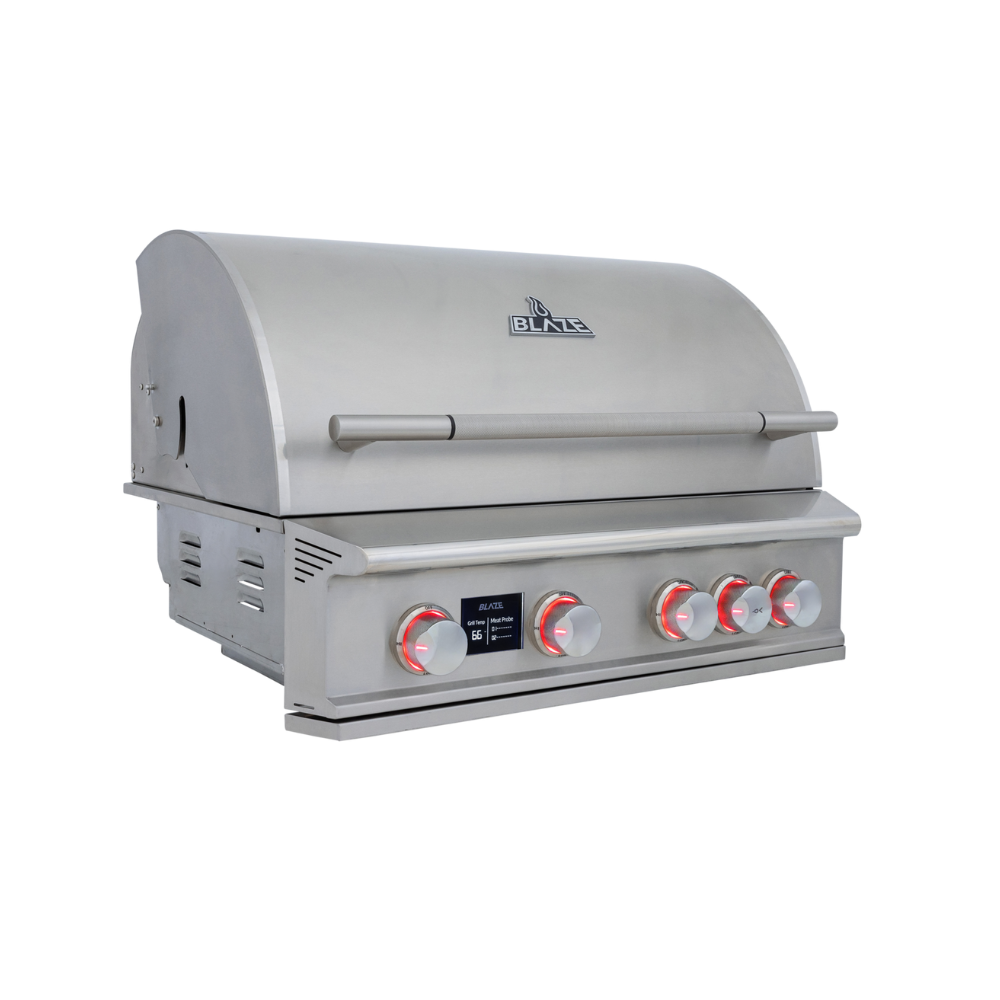 Blaze LTE PRO 32-Inch 4-Burner Built-In Gas Grill with LED knob lighting and digital temperature display