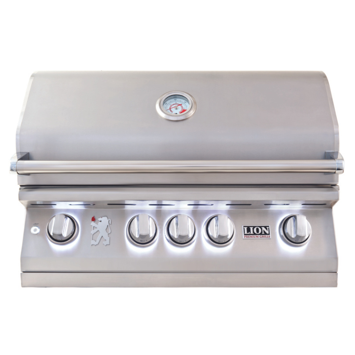 Lion L75000 Premium Built-In Gas Grill with illuminated control knobs and sleek stainless steel design – compared for best grill for the money.