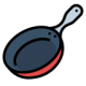 Icon of a frying pan, representing the griddle's multi-meal cooking versatility