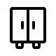 Icon of a minimal cabinet front, representing clean, modern design for built-in grill storage