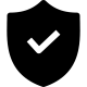 Icon of a solid steel shield, representing durable, tear-resistant cover material