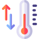 Icon of s thermometer, representing zone temperature control for red and white wines