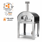 Fontana Forni Firenze Hybrid Pizza Oven on Cart - Anthracite - FTFIR-H-A + FTCART-L