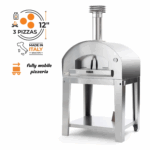 Fontana Forni Firenze Hybrid Pizza Oven on Cart - Stainless Steel