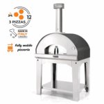 Fontana Forni Mangiafuoco Wood-Fired Pizza Oven On Cart - Anthracite - FTMF-A + FTCART-L