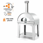 Fontana Forni Mangiafuoco Wood-Fired Pizza Oven On Cart - Stainless - FTMF-S + FTCART-L