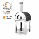 Fontana Forni Margherita Wood-Fired Pizza Oven On Cart - Anthracite - FTMAR-A + FTCART-L (1)