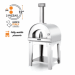 Fontana Forni Margherita Wood-Fired Pizza Oven On Cart - Red - FTMAR-R + FTCART-L (1)